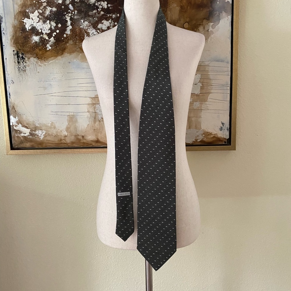 Giorgio Armani Cravette Jacquard vintage mens necktie tie ~